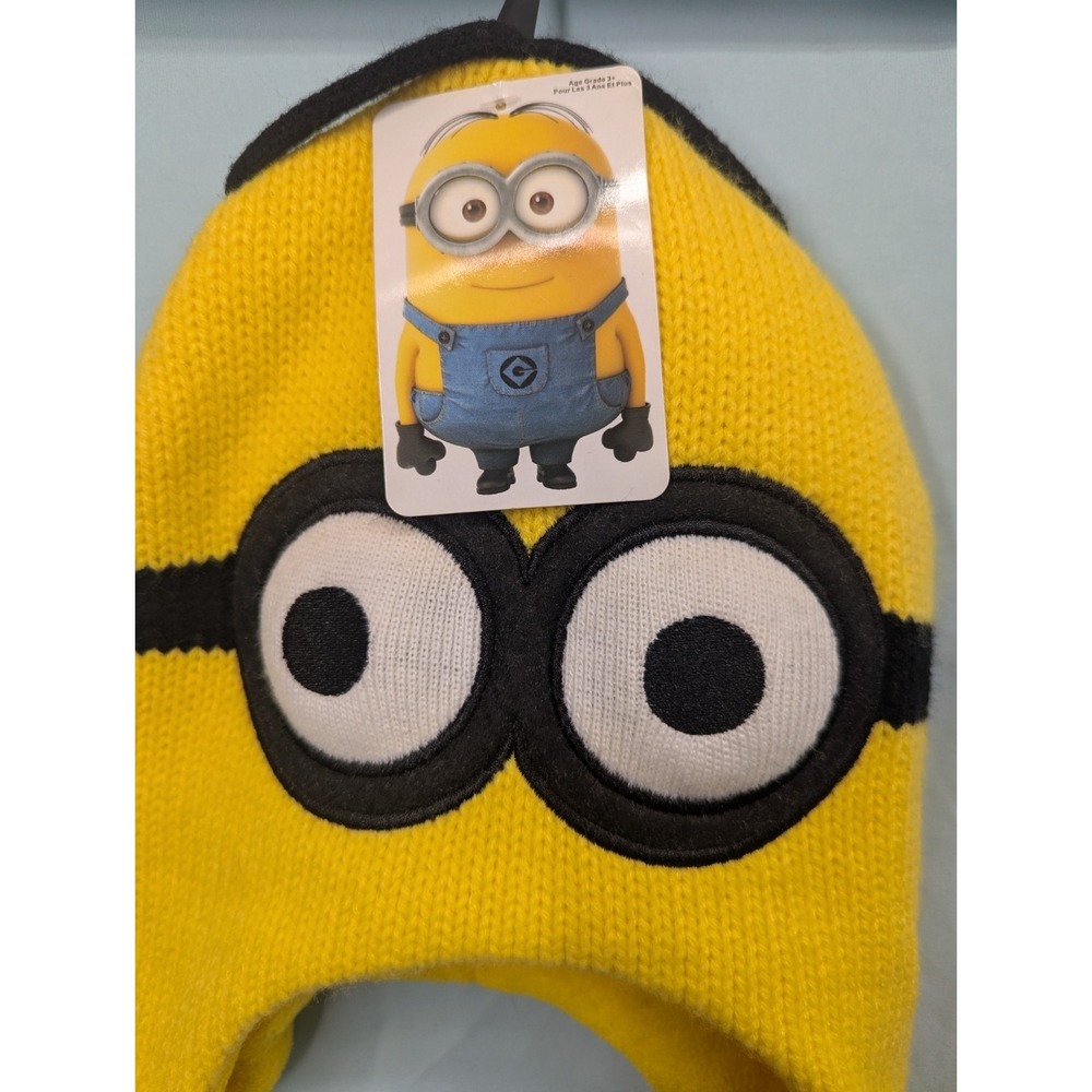Despicable Me Minion Winter Snow Hat Yellow Laplander Kid's Boys & Girls  Fun... - Picture 2 of 5